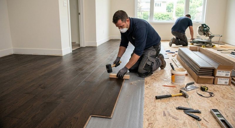 Dark Wood Floor Installation in Herndon, VA