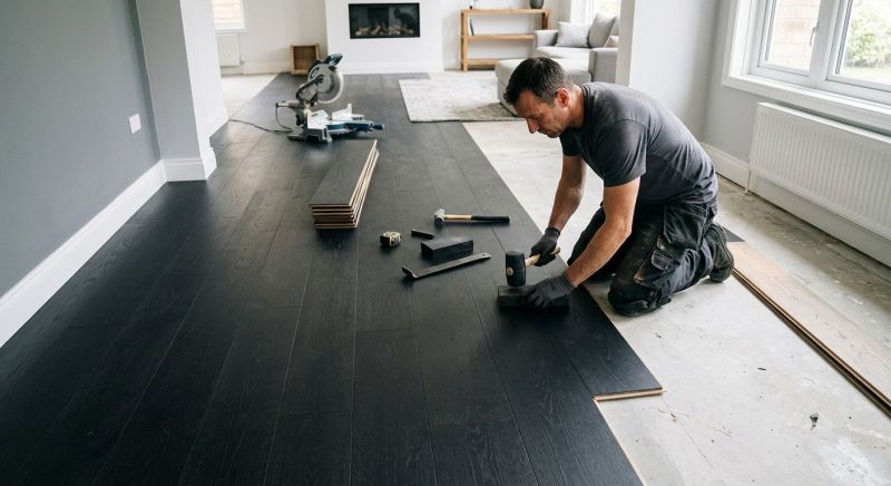 Dark Wood Floor Installation in Herndon, VA